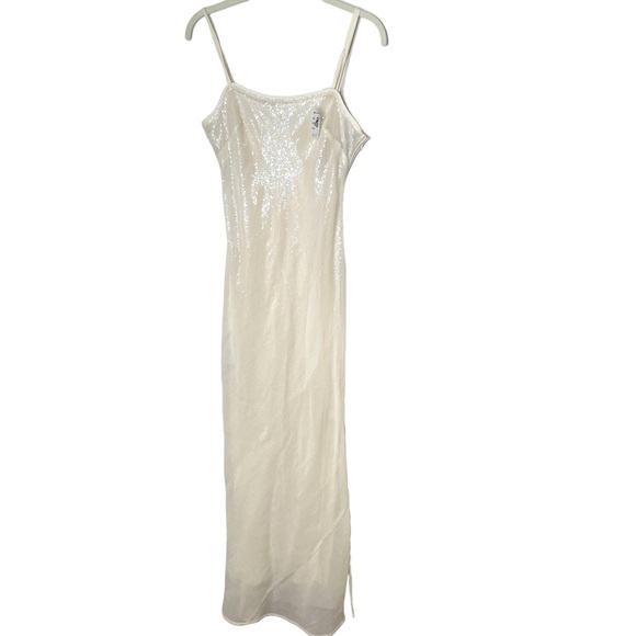 NEW WITH TAGS Madewell x Aimee Song Alabaster Cream Sequin Slip Maxi Dress 4 - Picture 6 of 11